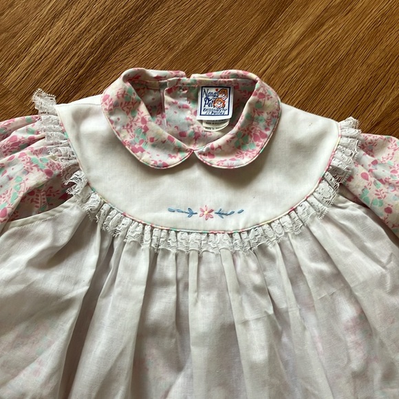 VTG 70s Nana's Pet for JC Penney Pink Floral Mini Dress with Pinafore, 4T - Picture 2 of 11